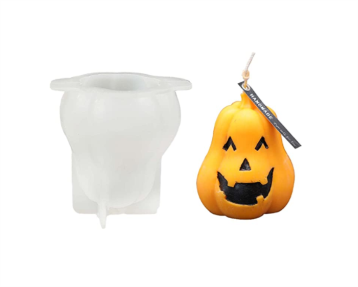 3D Halloween Pumpkin Mold Funny Grimace Pumpkin Handmade Candle Molds Mini Pumpkins Epoxy Silicone Molds Chocolate Candy Candy Cake Decor Mould for Fall Harvest Halloweens Thanksgiving Party