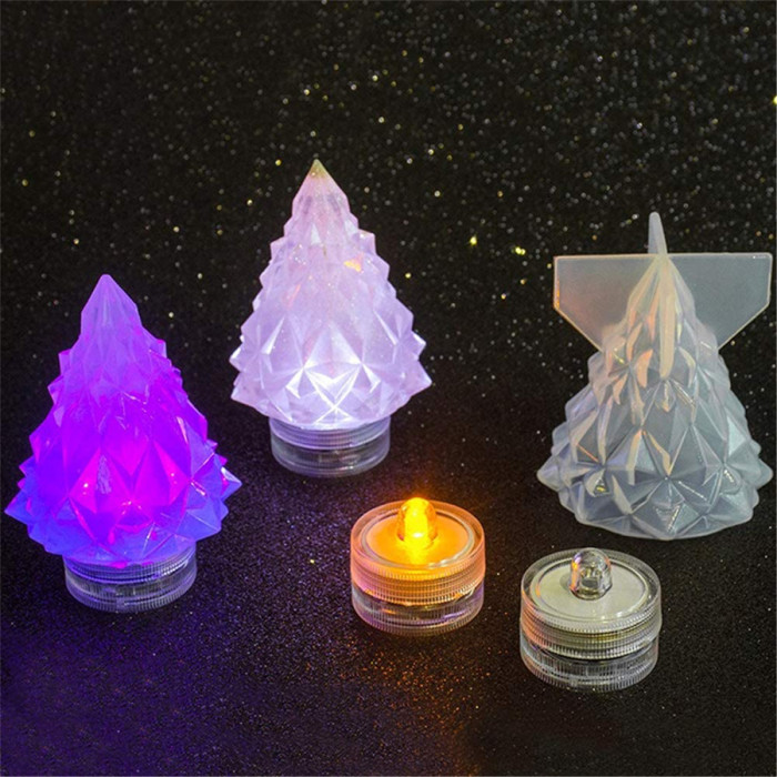 Christmas Tree Silicone Mold 3D Christmas Tree Resin Mold Epoxy Resin Casting Molds Candle Soap Handmade Mold for DIY Festival Craft Making Home Decoration