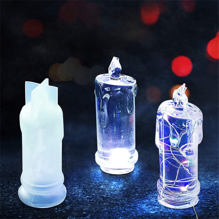2 Pack Candle Shaped Silicone Molds for Resin or Wax Casting Halloween Party Table Decoration