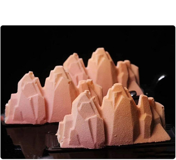 3D Silicone Baking Molds for Cakes, Brownie, French Dessert Mold for Pastry, Ice Cream, Cake Decoration Mold, Mountain Shape, 6 Cavities
