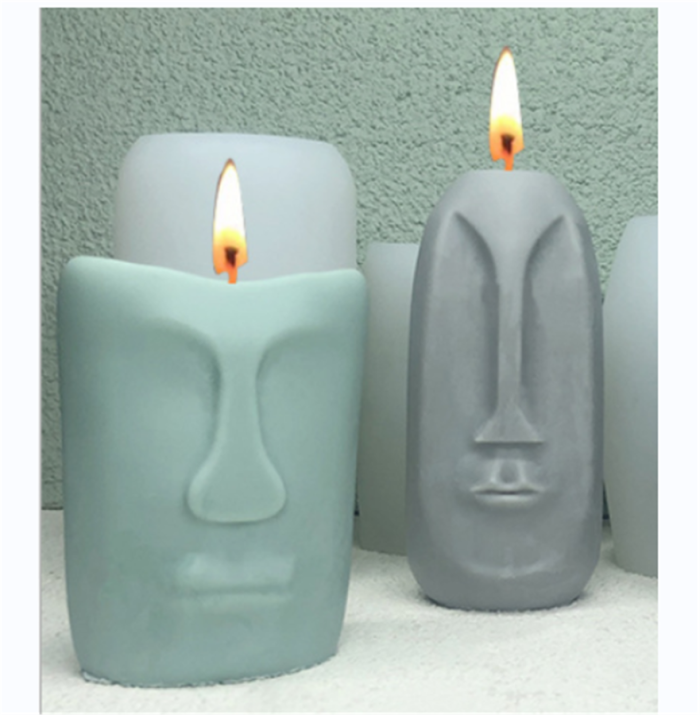 Silicone Molds- 3D Art Face, Candle Molds for Candle Making, Resin Molds Silicone, DIY Soap, Chocolate, Plaster Or Epoxy Resin Molds