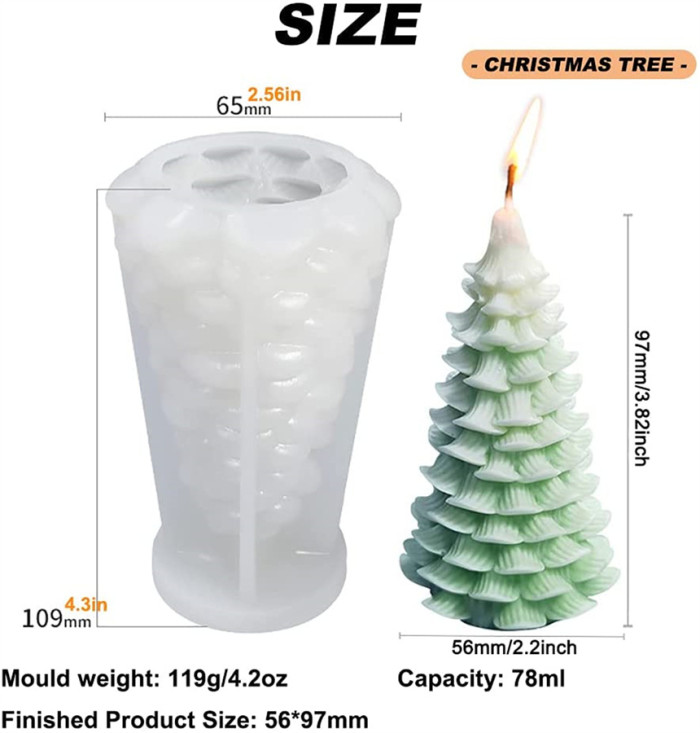 Candle Molds- Christmas Theme Series, Christmas Tree,  DIY Candle Making Molds, Resin Molds, Chocolate Mold