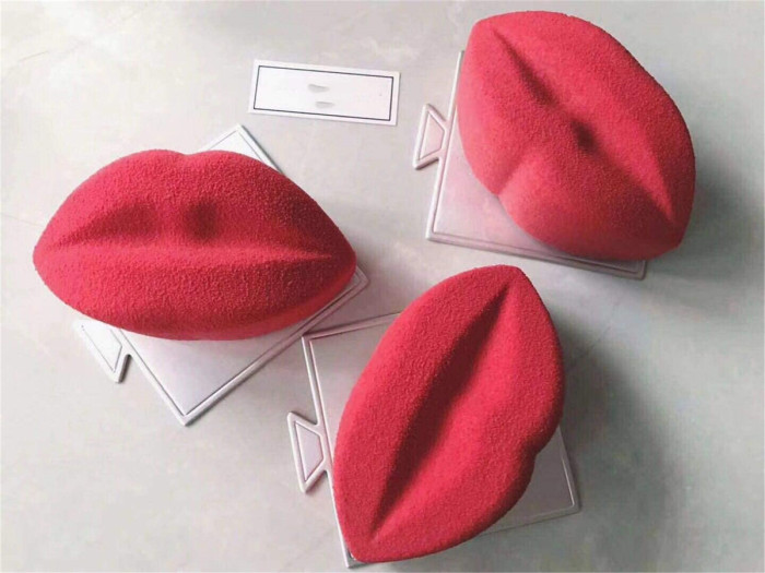 6 Cavities 3D Red Lips Baking Mold Lip Print Kisses Silicone Chocolate Candy Mold Mousse Cake Mold Mini Soap Mold for Soap Making Valentines Day Gift for White
