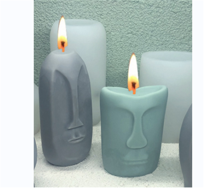 Silicone Molds- 3D Art Face, Candle Molds for Candle Making, Resin Molds Silicone, DIY Soap, Chocolate, Plaster Or Epoxy Resin Molds