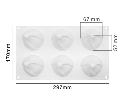 Cake Mould Ice Cream Mold 6 Cavities Christmas Hat Silicone Mousse Cake Mold 3D Chocolate Dessert Mould Molds Yamlym