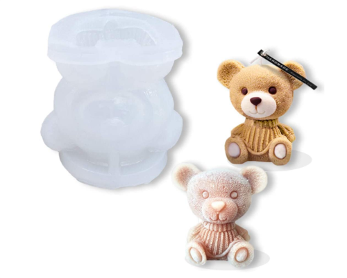 3D Bear Silicone Mold  for Ornaments Resin Clay Mold Fondant Ice Cube Craft Soap Candle Gumpaste Chocolate Dough Molds
