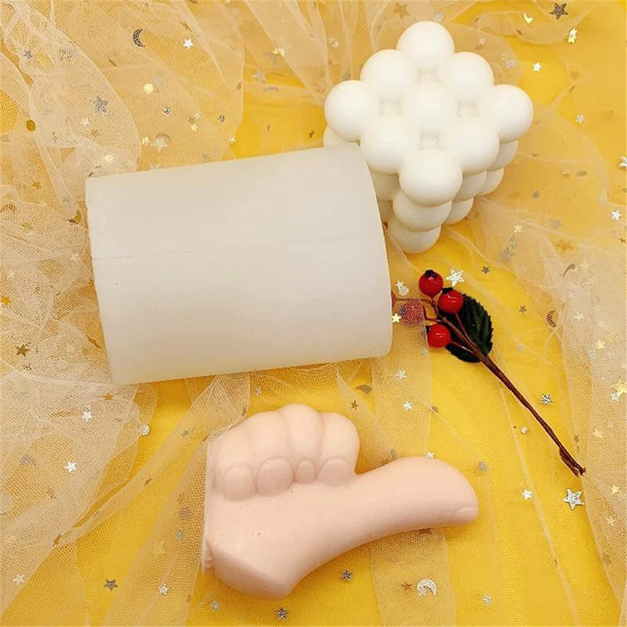 Gesture Candle Mold, 3D Hand Shaped Silicone Molds, Thumbs Up DIY Resin Casting Moulds, Creative Finger Shape Aromatherapy Plaster Soap Molds for DIY Fondant Plaster Sculpture Clay Crafts