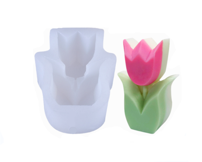 Geometric Flower Series Candle Silicone Mold DIY Tulip Aromatic Candle Making Resin Soap Mold Gifts Craft Home Decor Supplies
