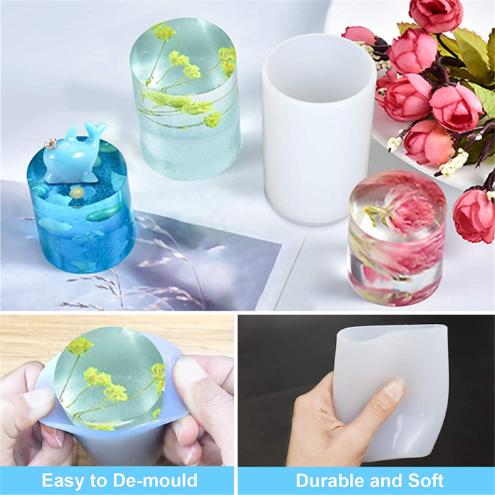2pcs Silicone Candle Molds for Candle Making for Making Aromatherapy Candles DIY Casting Epoxy Mold for Resin, Soap, Flower Specimen, Insect Specimen, Clay Craft