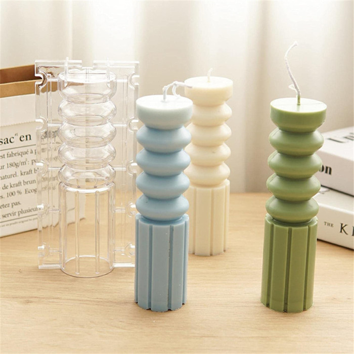 3D Roman Column Candle Molds Ancient Pillars Silicone Moulds Stripe Shape Cylinder Candle Moulds Epoxy Casting Soap Molds for DIY Wedding Dinner Candle Making Supplies