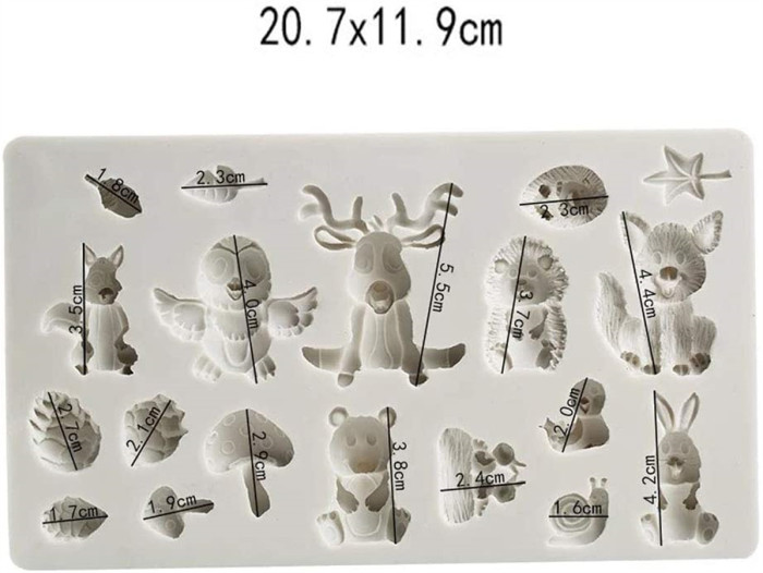 Silicone Animal Fondant Molds,Jungle Safari Animal Molds Cake Decorating Supplies for Cake Candy Chocolate Decorating Tray Party Baby Shower