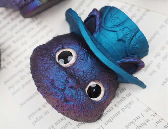 Halloween Witch Resin Mold Cat Crystal Epoxy Resin Mold Lolita Demon Cat Head Frosted Silicone Mold
