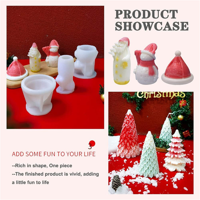 Candle Molds- Christmas Theme Series,Snowman Silicone Mold, DIY Candle Making Molds, Resin Molds, Chocolate Mold