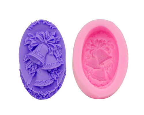 Christmas Bell Handmade Soap Silicone Mold, Chocolate, Candy, Pudding, Artistic Creation and Cake Decoration Foundant Silicone Mold