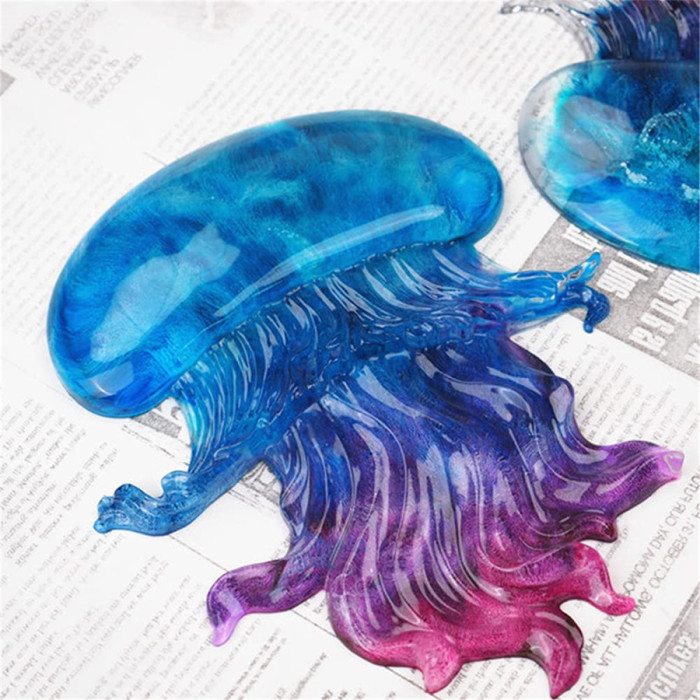Jellyfish Epoxy Resin Molds DIY Crystal Silicone Pendant Marine Biological Ornament Resin Mould Handicraft Production Living Room Office Bedroom Decorations