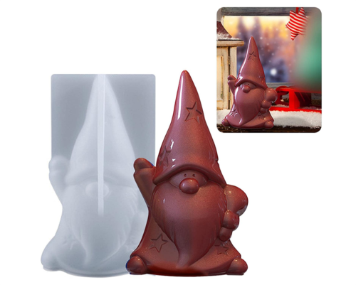 Christmas Dwarf Silicone Mold, 3D Dwarf Doll Candle Molds, Bearded Gnomes Soap Mould, Christmas Santa Gnome Shape Fondant Moulds, Cake Decorating Tools for Lotion Bar Bath Bomb Home Decorations