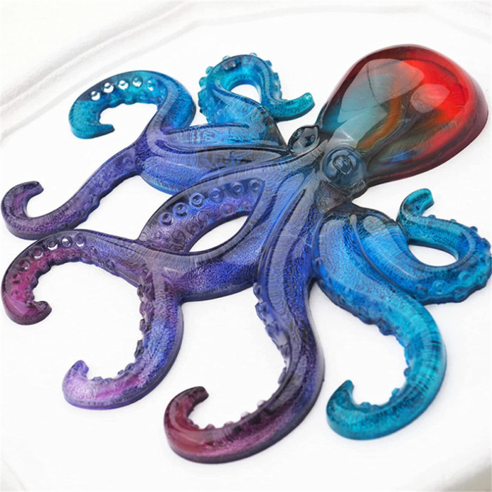 Ocean Silicone Resin Molds, DIY 3D Octopus Silicone Mold Handmade Easy Demoulding Baking Mold, Octopus Silicone Mould for Crafts