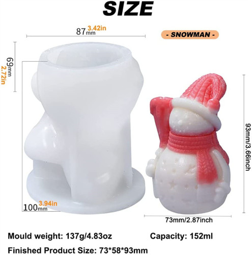 Candle Molds- Christmas Theme Series,Snowman Silicone Mold, DIY Candle Making Molds, Resin Molds, Chocolate Mold