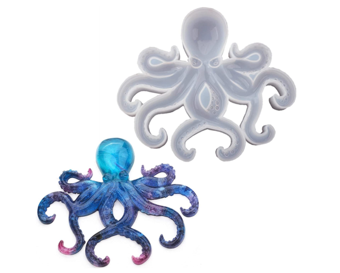 Ocean Silicone Resin Molds, DIY 3D Octopus Silicone Mold Handmade Easy Demoulding Baking Mold, Octopus Silicone Mould for Crafts