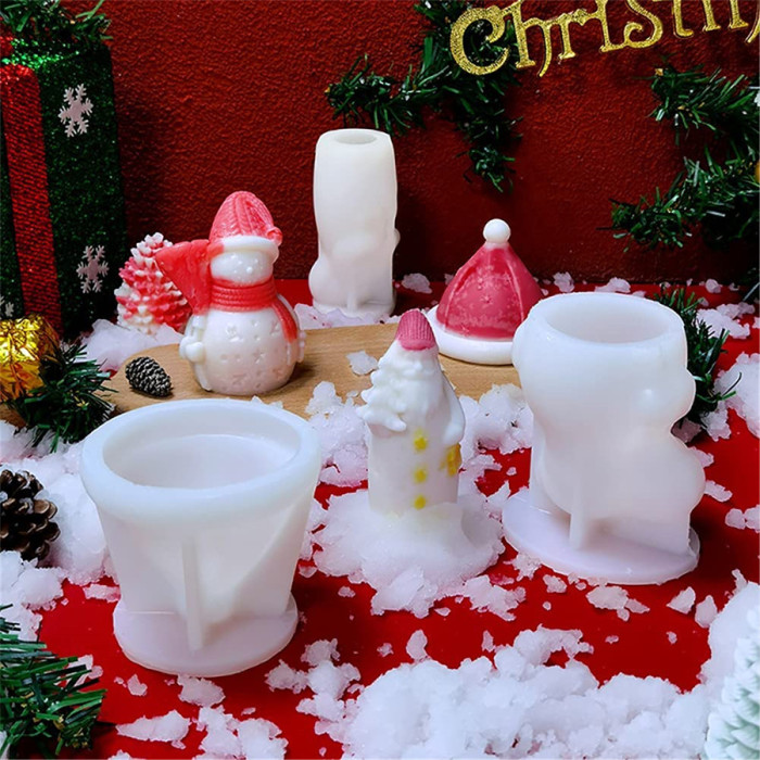 Candle Molds- Christmas Theme Series,Snowman Silicone Mold, DIY Candle Making Molds, Resin Molds, Chocolate Mold