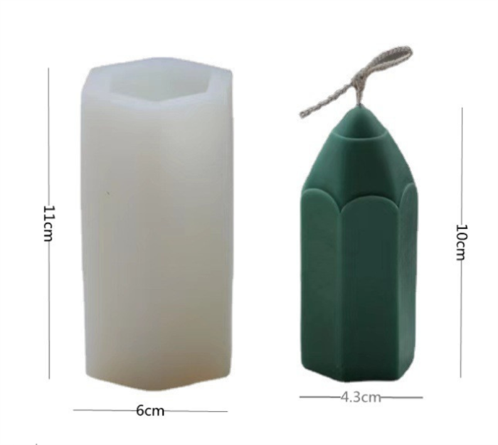 3D Pencil Silicone Soap Mold Candle Molds Cake Decorating Sugar Chocolate Fondant Mould DIY Clay Making Tools,Candles