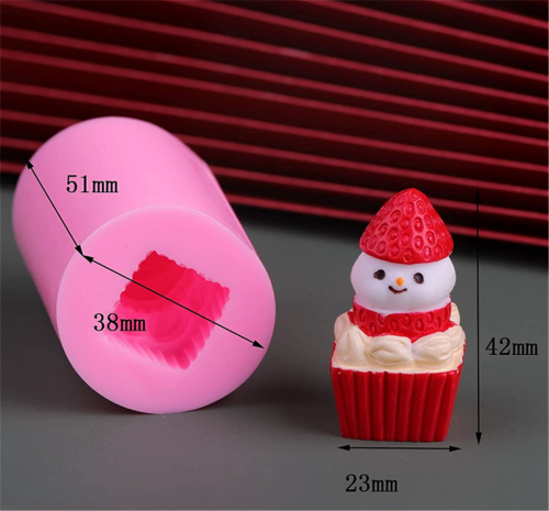 Candle Silicone Mold Small Snowman resin mold Christmas snowman mold Aromatherapy Diffuser Stone Decoration Strawberry Snowman Cake Mold