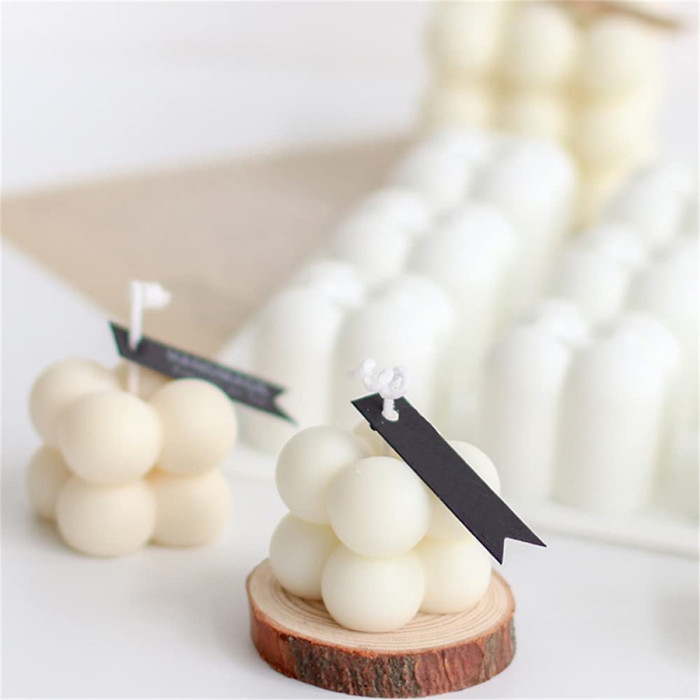 3D Silicone Candle Mold Handmade Candles, Silicon Cube Molds for for Candle Chocolate Candy Cupcake Soap (15-Cavity)