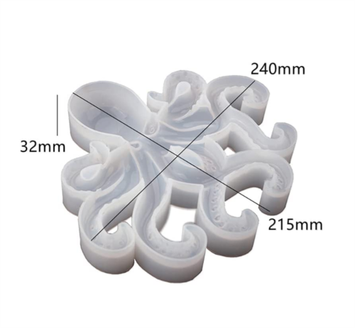 Ocean Silicone Resin Molds, DIY 3D Octopus Silicone Mold Handmade Easy Demoulding Baking Mold, Octopus Silicone Mould for Crafts