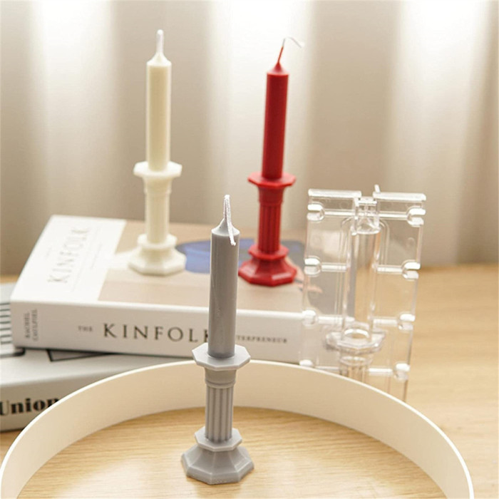 Candle Mould Tall Taper Candle Mold DIY Stick Shaped Candle Making Tool Pc Acrylic Candle Mould for Church Christmas Candlelight Dinner Valentine's Day Home Decoration Delightful