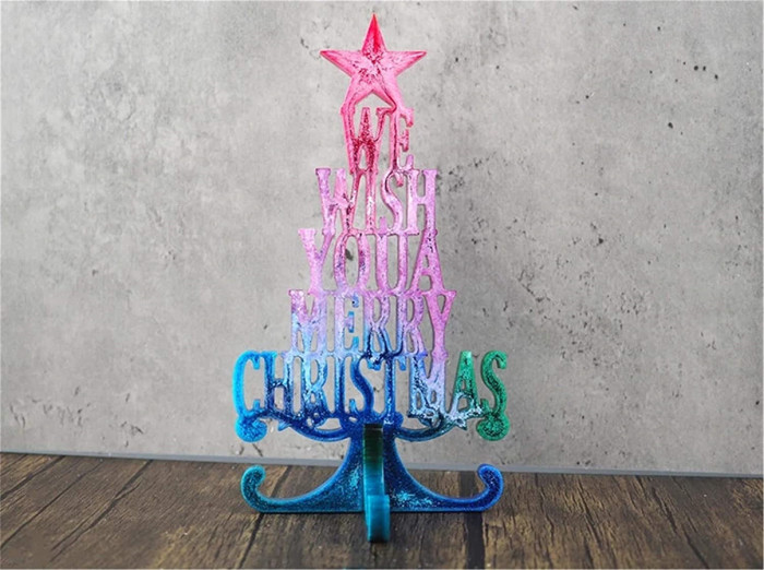 Christmas Tree Silicone Resin Mold, 3D Christmas Tree Letter Crystal Epoxy Casting Mold for Jewelry Making Ornament Decor, Home Decoration, Christmas Party Supplies Gifts