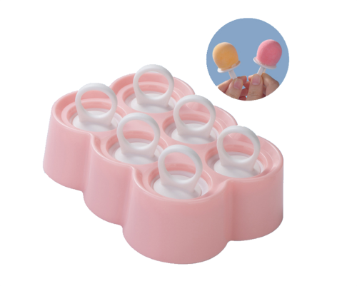 Mini Popsicle Mold 6 Cavities, Reusable round ball DIY Ice Pop Molds Homemade Silicone Popsicle  Ice Cream Molds for Lollipop,  Baby Food and Ice Cream Tray