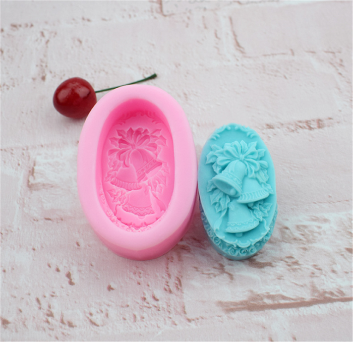 Christmas Bell Handmade Soap Silicone Mold, Chocolate, Candy, Pudding, Artistic Creation and Cake Decoration Foundant Silicone Mold