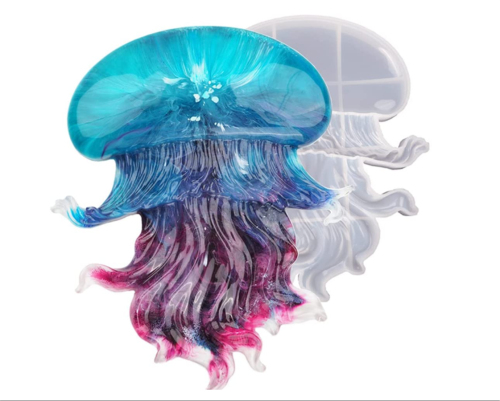 Jellyfish Epoxy Resin Molds DIY Crystal Silicone Pendant Marine Biological Ornament Resin Mould Handicraft Production Living Room Office Bedroom Decorations