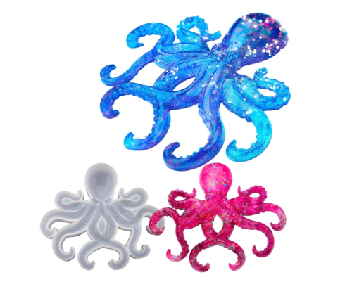 Ocean Silicone Resin Molds, DIY 3D Octopus Silicone Mold Handmade Easy Demoulding Baking Mold, Octopus Silicone Mould for Crafts