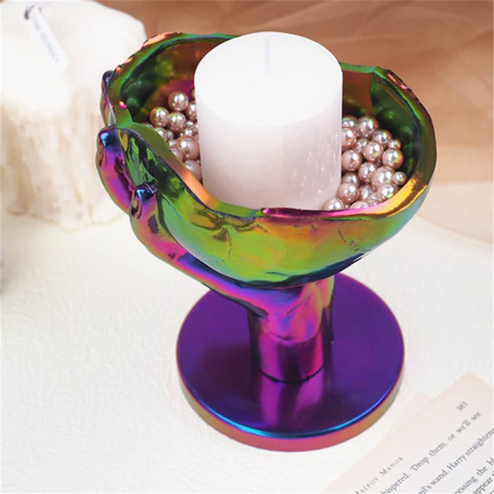 Hands Shaped Ashtray Epoxy Casting Mold Skull Candlestick Resin Mold for Desktop Storage Jewelry Trays Soap Dishes