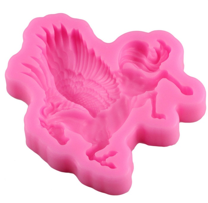 3D Pegasus Horse Animal Fly Wing for DIY Cake Fondant Baking Biscuit Soap Tray 3D Hard Candies Desserts Candles Drop Glue Decor Silicone Mold Tool