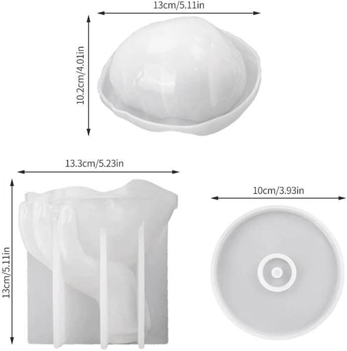Hands Shaped Ashtray Epoxy Casting Mold Skull Candlestick Resin Mold for Desktop Storage Jewelry Trays Soap Dishes