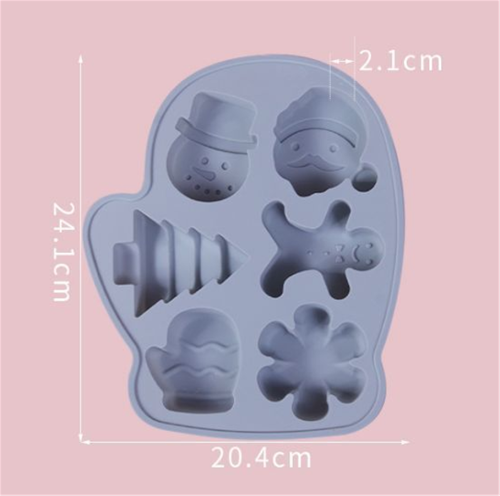 Christmas Silicone Mold with 6 Shapes, Christmas Glove Pattern Large Size Soap Molds Holiday Silicone Molds, Chocolate Bomb Molds Christmas Baking Mold for Homemade DIY
