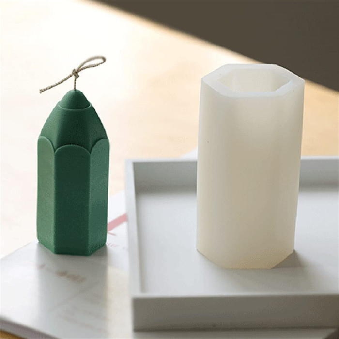 3D Pencil Silicone Soap Mold Candle Molds Cake Decorating Sugar Chocolate Fondant Mould DIY Clay Making Tools,Candles