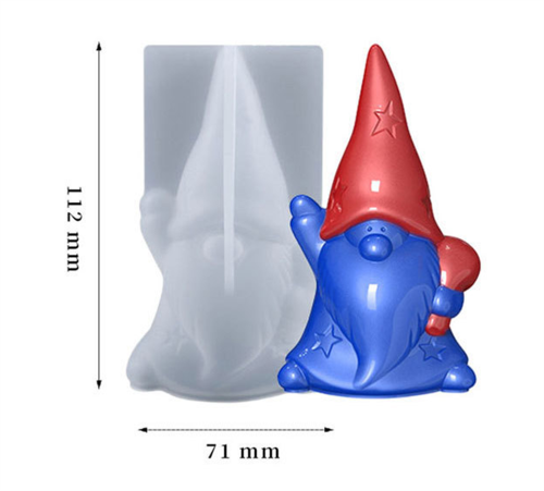 Christmas Dwarf Silicone Mold, 3D Dwarf Doll Candle Molds, Bearded Gnomes Soap Mould, Christmas Santa Gnome Shape Fondant Moulds, Cake Decorating Tools for Lotion Bar Bath Bomb Home Decorations
