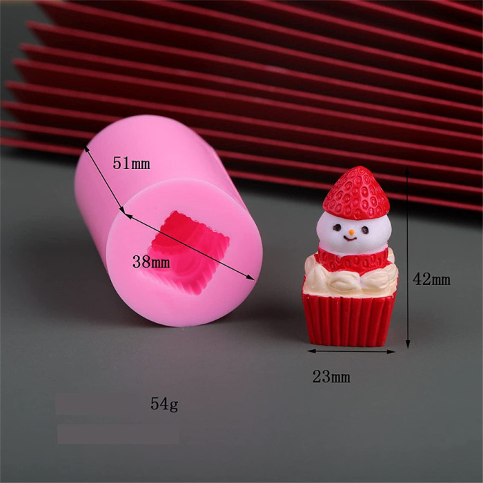 3 Pack Candle Silicone Mold Small Snowman resin mold Christmas snowman mold Aromatherapy Diffuser Stone Decoration Strawberry Snowman Cake Mold