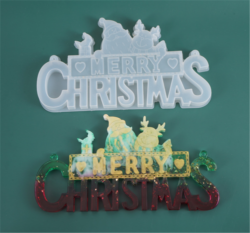 Merry Christmas Santa - Epoxy Resin Molds, Silicone Resin Molds. Xmas Tree Ornament Silicone Molds for Creative & Idle Christmas Decorations