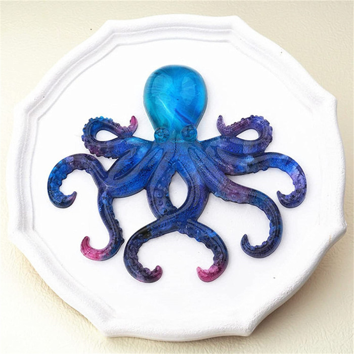 Ocean Silicone Resin Molds, DIY 3D Octopus Silicone Mold Handmade Easy Demoulding Baking Mold, Octopus Silicone Mould for Crafts