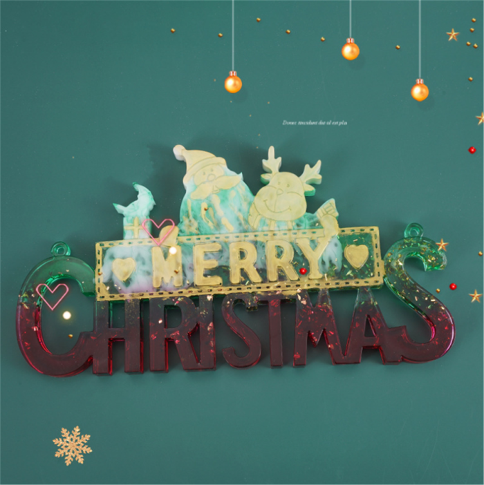 Merry Christmas Santa - Epoxy Resin Molds, Silicone Resin Molds. Xmas Tree Ornament Silicone Molds for Creative & Idle Christmas Decorations
