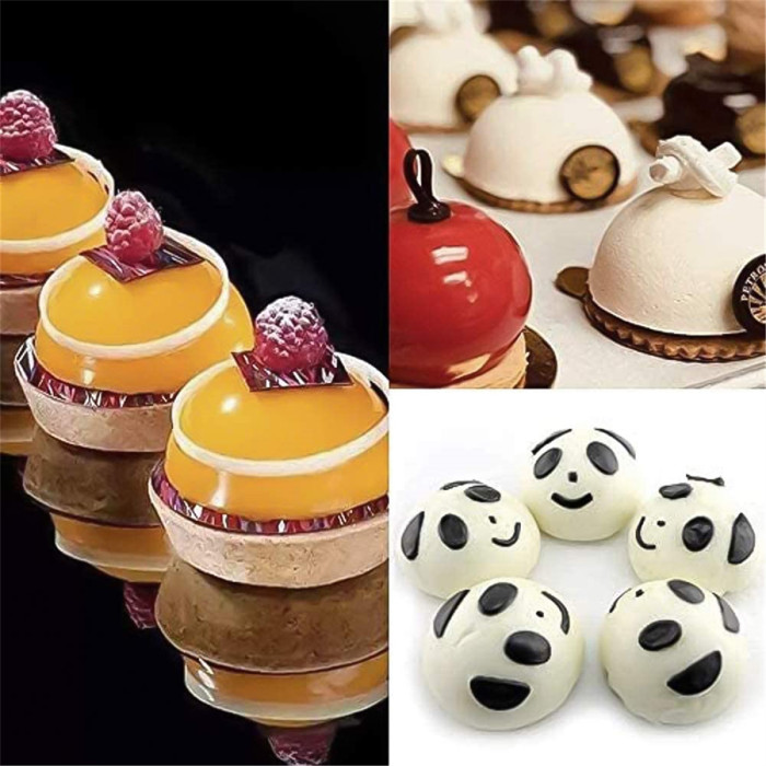 15 Holes Ball Sphere Cake Silicone Mold, DIY Fondant Chocolate Mousse Dessert Baking Mold Tray MultiFunction 3D Cupcake Mold