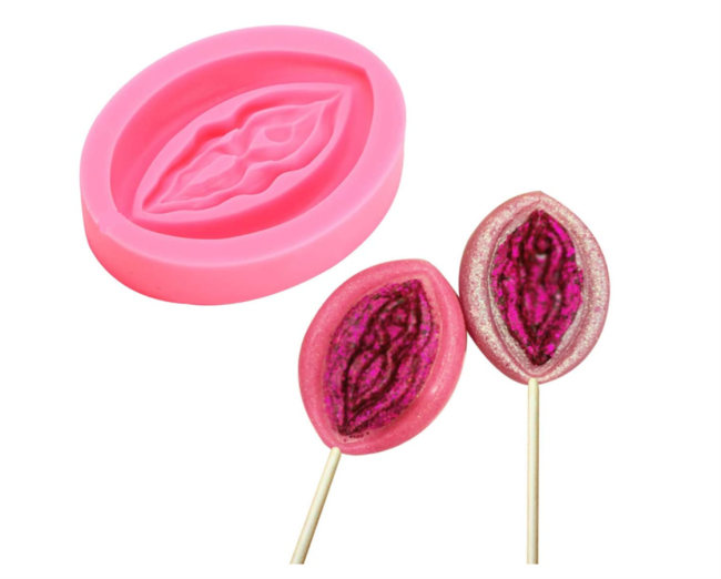 Novelty Women Genital Shape Candy Mold Silicone Chocolate Baking Mould Ice Cube Tray DIY Mould Tray for Lollipop Soap Candles Cake Decoration