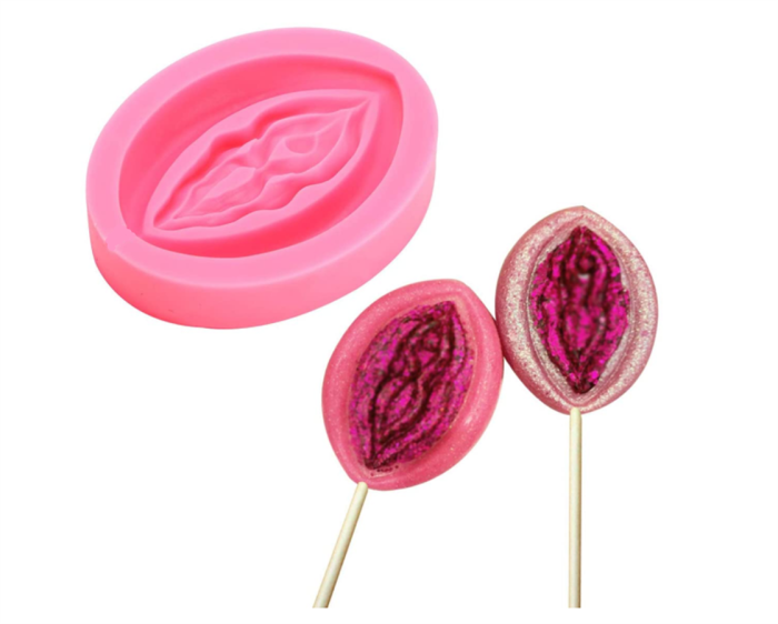 Novelty Women Genital Shape Candy Mold Silicone Chocolate Baking Mould Ice Cube Tray DIY Mould Tray for Lollipop Soap Candles Cake Decoration