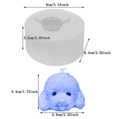Teddy Dog Head Silicone Mold, 3D Cute Puppy-Head Candle Mold, Poodle Chocolate Fondant Mold, Animal Shape Ornaments Making Tool, Cake Baking Mold for Aroma Soap Resin Plaster Wax Craft Clay