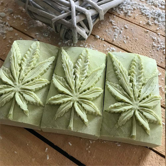 Pot Leaf Silicone Mold for Handmade Bar Soap Cannabis Leaf Hash Weed