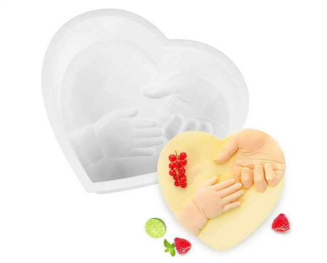 DIY Heart Shaped Silicone Baking Mold for Mother's Day Chocolate Cupcake Cake Muffin Handmade Candy HAND